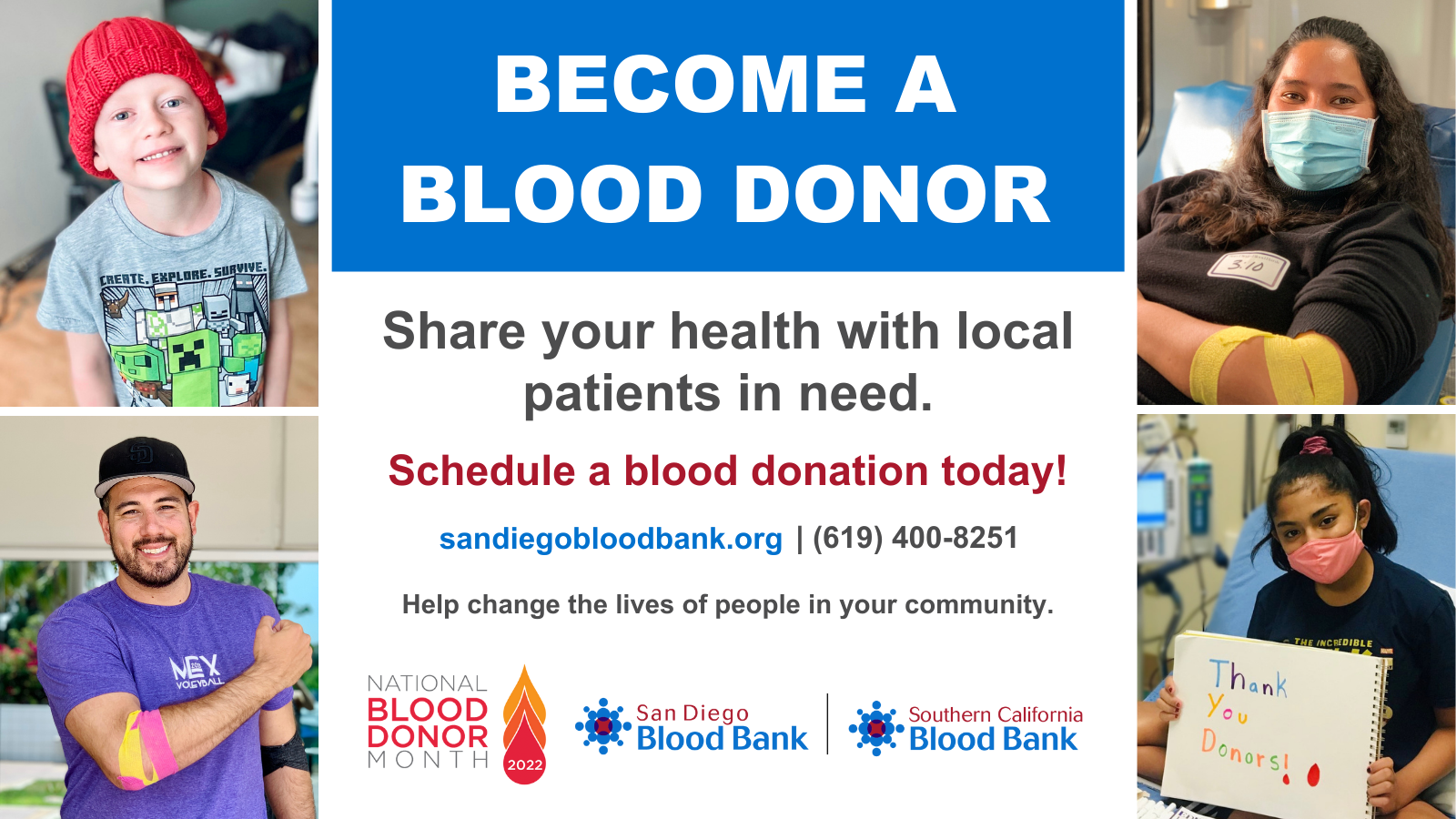 Donate Blood | National Blood Donor Month 2022 | So Cal Blood Bank
